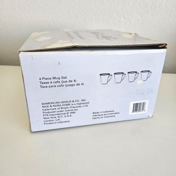 NEW (Set of 4) Nick & Nora 222 Fifth Cloud Nine 4.25" Porcelain Coffee Tea Mugs - Picture 7 of 7